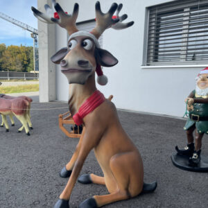 Grosse Rudolf Rentier Weihnachtsdeko, sitzend, 140 cm hoch 5