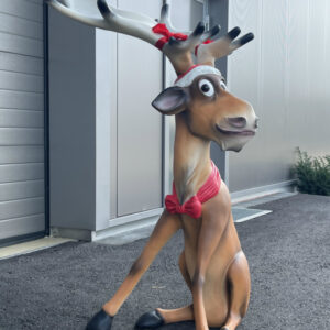 Grosse Rudolf Rentier Weihnachtsdeko, sitzend, 140 cm hoch 3
