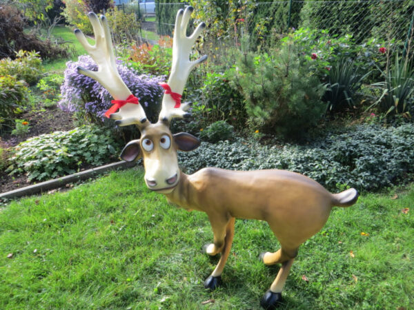 Weihnachtsdekofigur Rudolf Rentier gross, stehend, 140 cm hoch