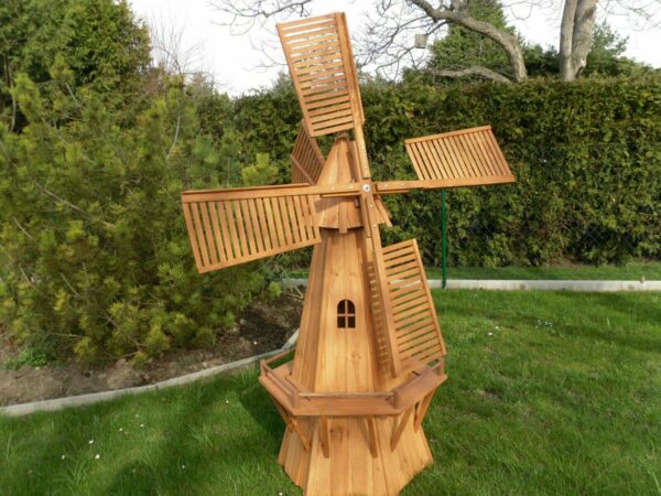 6-Eckige Windmühle für Garten mit Solar, 2m hoch 3