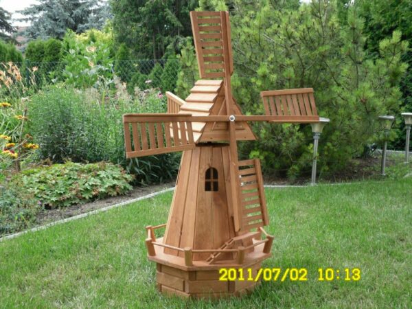 8-Eckige Gartenwindmühle, auch mit Solar, 120 cm hoch 4