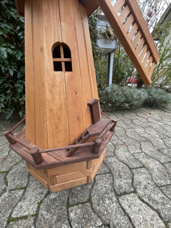 Windmühle aus Holz mit Beleuchtung als Gartendeko, 150 cm hoch 9