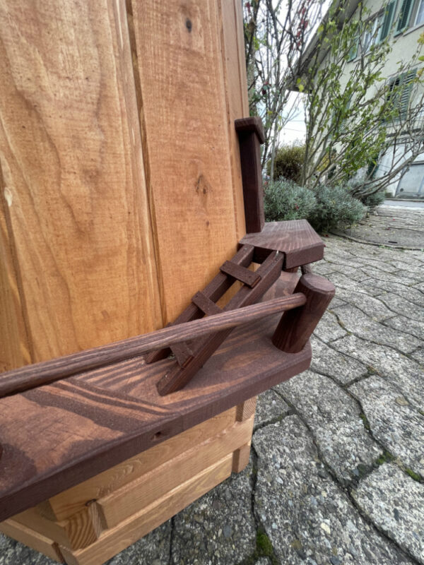 Windmühle aus Holz mit Beleuchtung als Gartendeko, 150 cm hoch 12