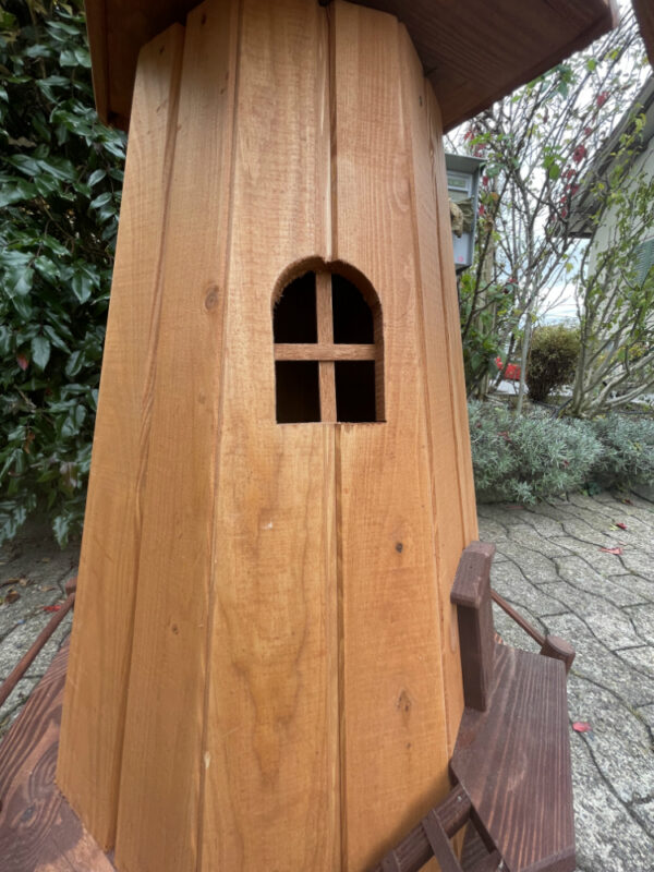 Windmühle aus Holz mit Beleuchtung als Gartendeko, 150 cm hoch 10