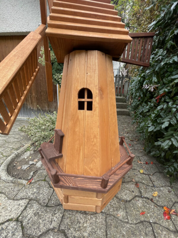 Windmühle aus Holz mit Beleuchtung als Gartendeko, 150 cm hoch 8