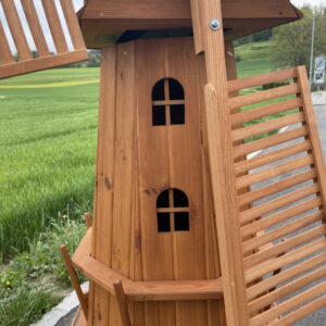 8-Eckige Solar Windmühle gross als Gartendeko, 215 cm hoch 6