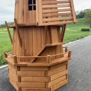 8-Eckige Solar Windmühle gross als Gartendeko, 215 cm hoch 8