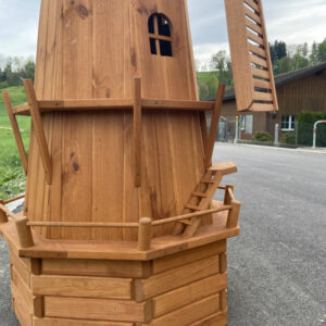 8-Eckige Solar Windmühle gross als Gartendeko, 215 cm hoch 7