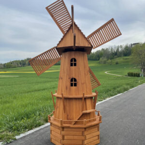 8-Eckige Solar Windmühle gross als Gartendeko, 215 cm hoch 4