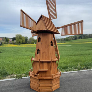8-Eckige Solar Windmühle gross als Gartendeko, 215 cm hoch 3