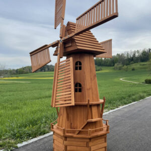 8-Eckige Solar Windmühle gross als Gartendeko, 215 cm hoch 1