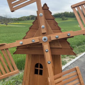 8-Eckige Solar Windmühle gross als Gartendeko, 215 cm hoch 5