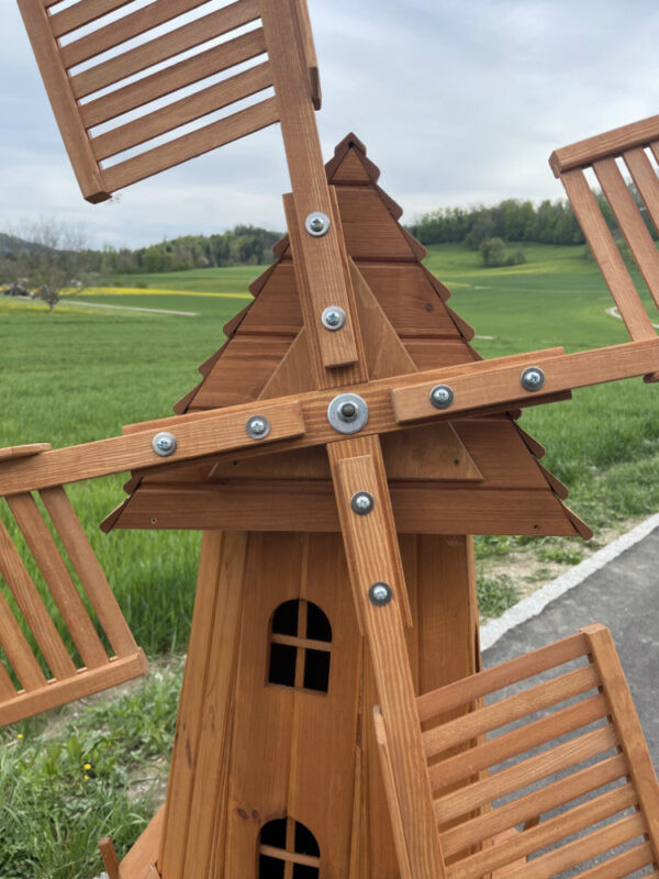 8-Eckige Solar Windmühle gross als Gartendeko, 215 cm hoch 7