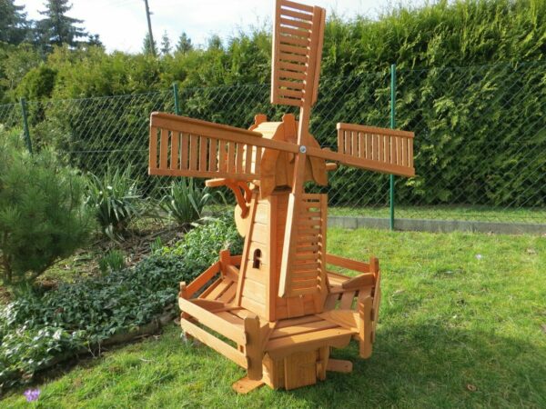 Deko Windmühle Holz, holländer Bauart, 140 cm hoch 2