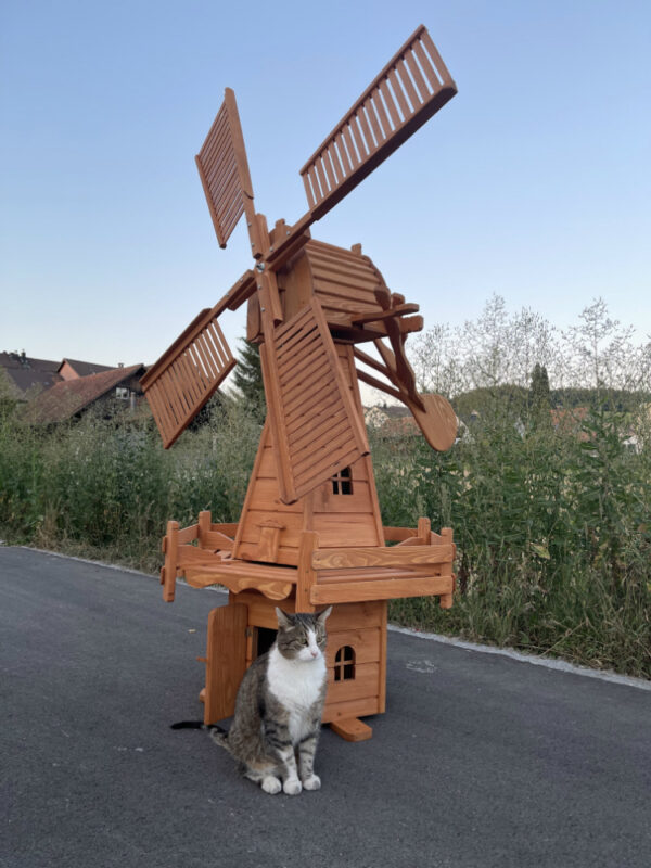 Windmühle für Garten mit Solar, holländer, 225 cm hoch 2