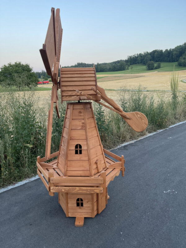 Windmühle für Garten mit Solar, holländer, 225 cm hoch 3