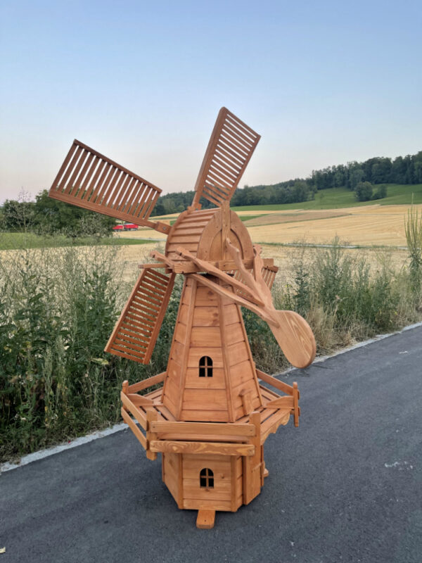 Windmühle für Garten mit Solar, holländer, 225 cm hoch 4